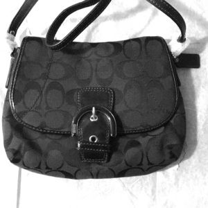 Coach Silver/Black Grey/Black Signature Crossbody